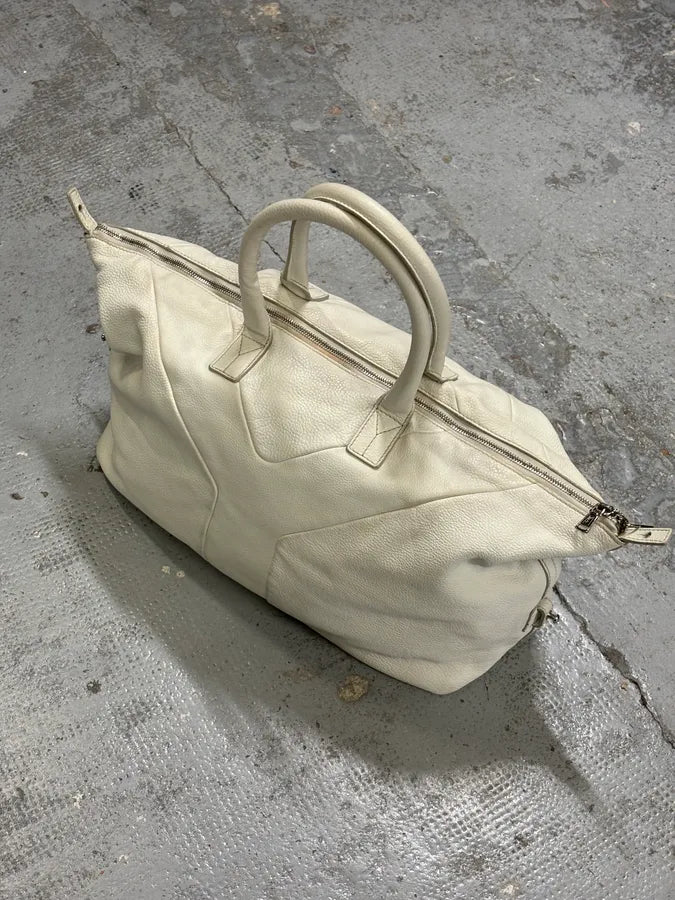 2000s Yves Saint Laurent Cream Leather Tote Bag mDuTugZ 8