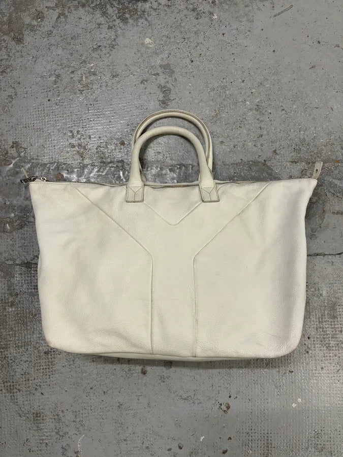2000s Yves Saint Laurent Cream Leather Tote Bag mDuTugZ 2