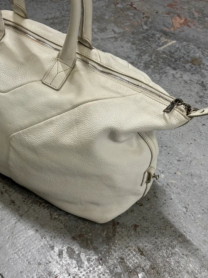 2000s Yves Saint Laurent Cream Leather Tote Bag mDuTugZ 11