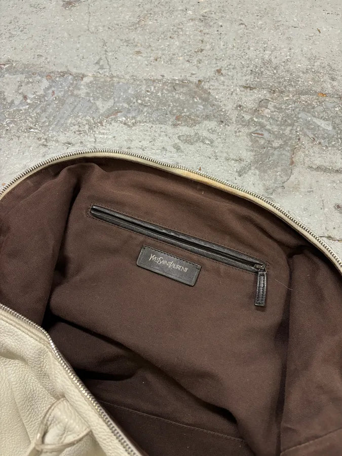 2000s Yves Saint Laurent Cream Leather Tote Bag mDuTugZ 15