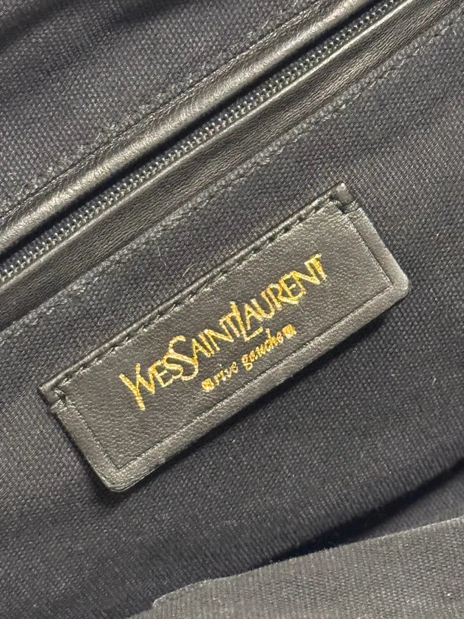 2000s Yves Saint Laurent Dark Green Grain Leather Handle Bag bFWtSTo 9