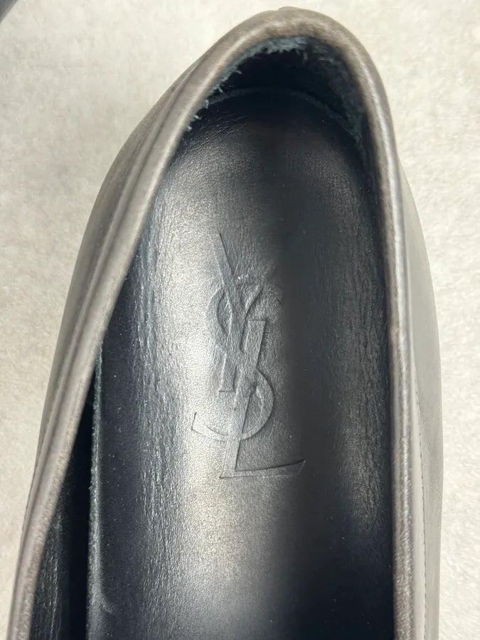 2000s Yves Saint Laurent Black Minimalist Leather Loafers RBmNSNb 8