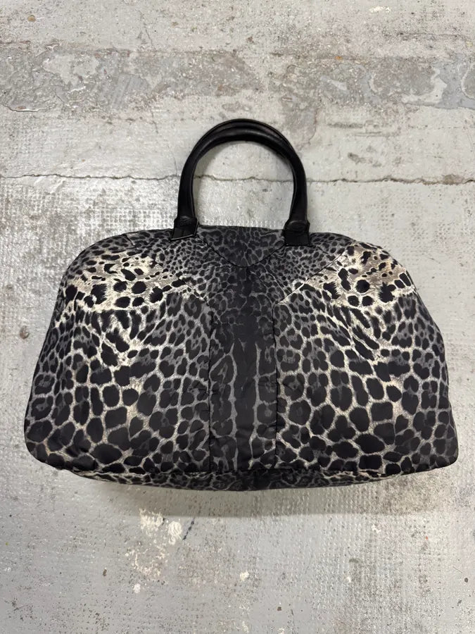 2000s Yves Saint Laurent Easy Nylon Leopard Print Handle Bag ViCYozb 0