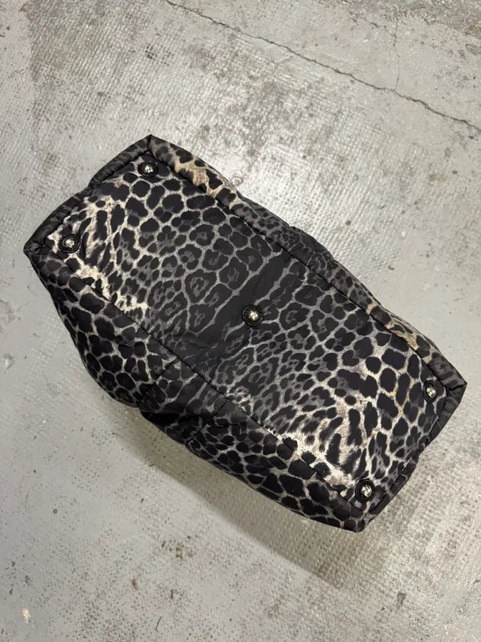 2000s Yves Saint Laurent Easy Nylon Leopard Print Handle Bag ViCYozb 10