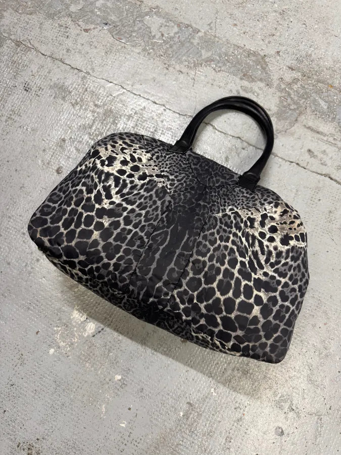 2000s Yves Saint Laurent Easy Nylon Leopard Print Handle Bag ViCYozb 2