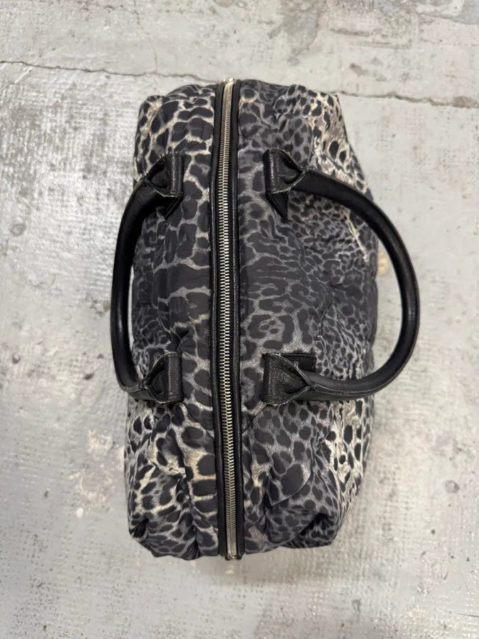 2000s Yves Saint Laurent Easy Nylon Leopard Print Handle Bag ViCYozb 6