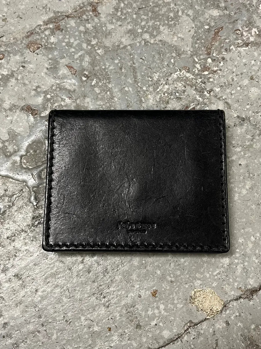 2000s Yves Saint Laurent Eyeled Woven Black Leather Wallet (OS) sxQqZwF 3