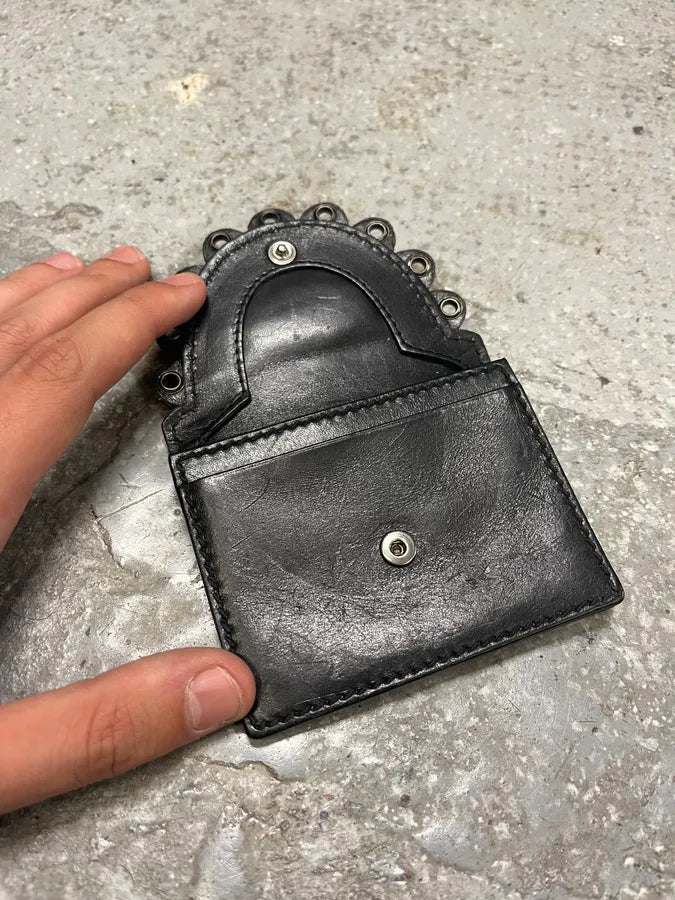 2000s Yves Saint Laurent Eyeled Woven Black Leather Wallet (OS) sxQqZwF 5