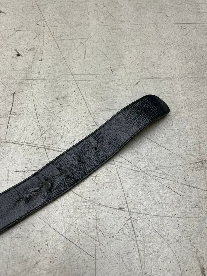 2000s Yves Saint Laurent Golden Logo Buckle Black Leather Belt MZASVUa 6