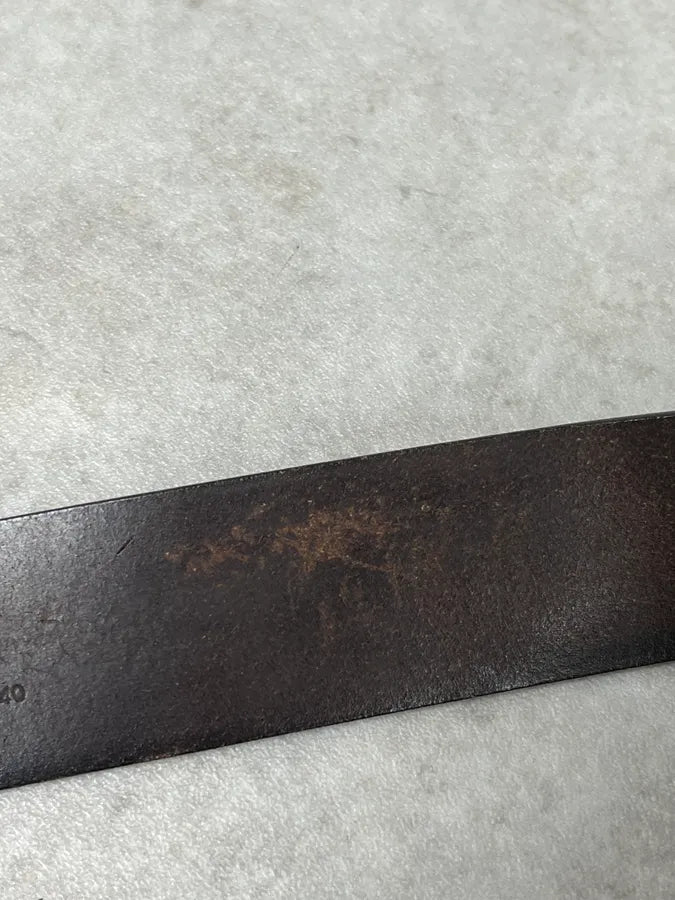 2000s Yves Saint Laurent Golden YSL Buckle Black Leather Belt JUswWYd 8