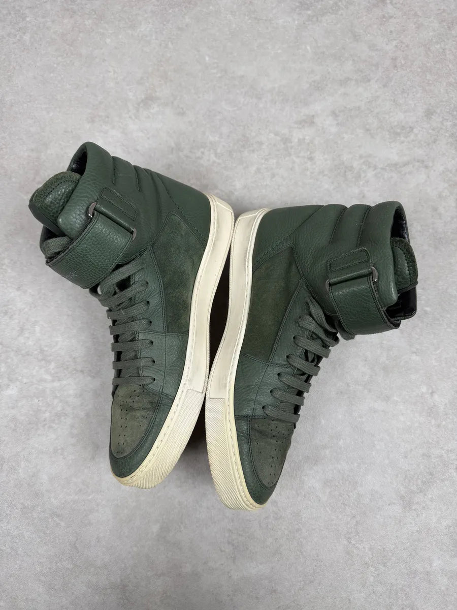 2000s Yves Saint Laurent Green Suede Leather High Sneakers xIzgflJ 5