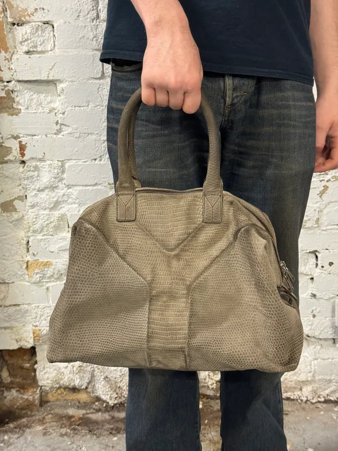 2000s Yves Saint Laurent Grey Grained Handle Bag hdHvTKy 2