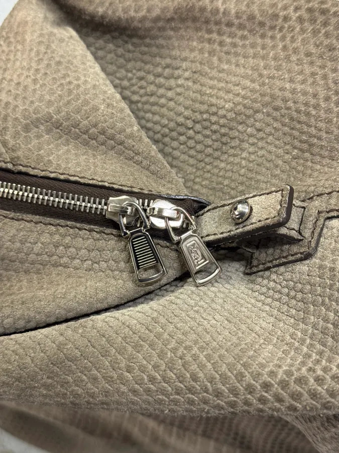 2000s Yves Saint Laurent Grey Grained Handle Bag hdHvTKy 7