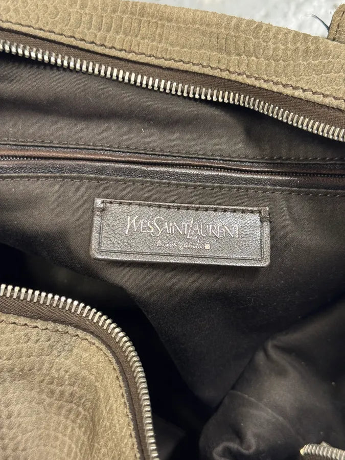 2000s Yves Saint Laurent Grey Grained Handle Bag hdHvTKy 9