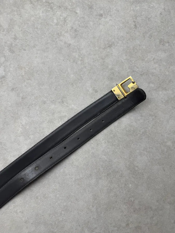 2000s Yves Saint Laurent Grey Leather Thin Belt TYsycjw 4