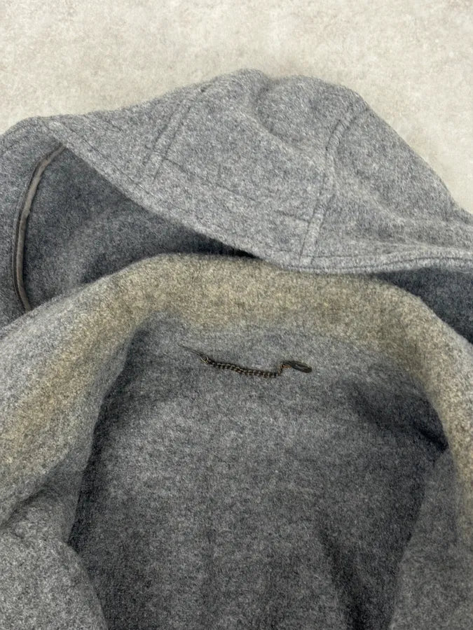 1980s Yves Saint Laurent Grey Long Wool Jacket LrNNMBo 10