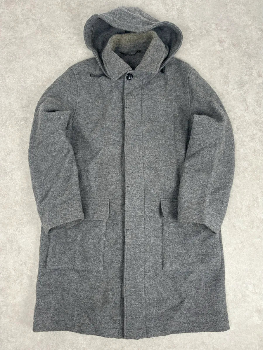 1980s Yves Saint Laurent Grey Long Wool Jacket LrNNMBo 0