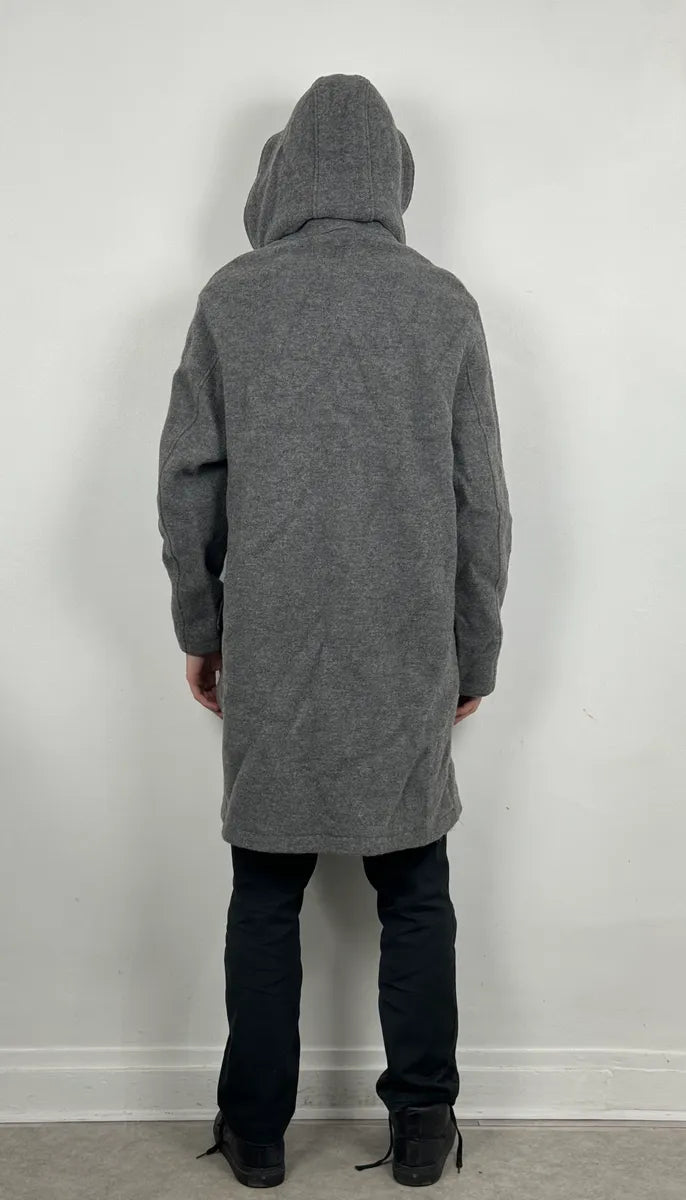 1980s Yves Saint Laurent Grey Long Wool Jacket LrNNMBo 2
