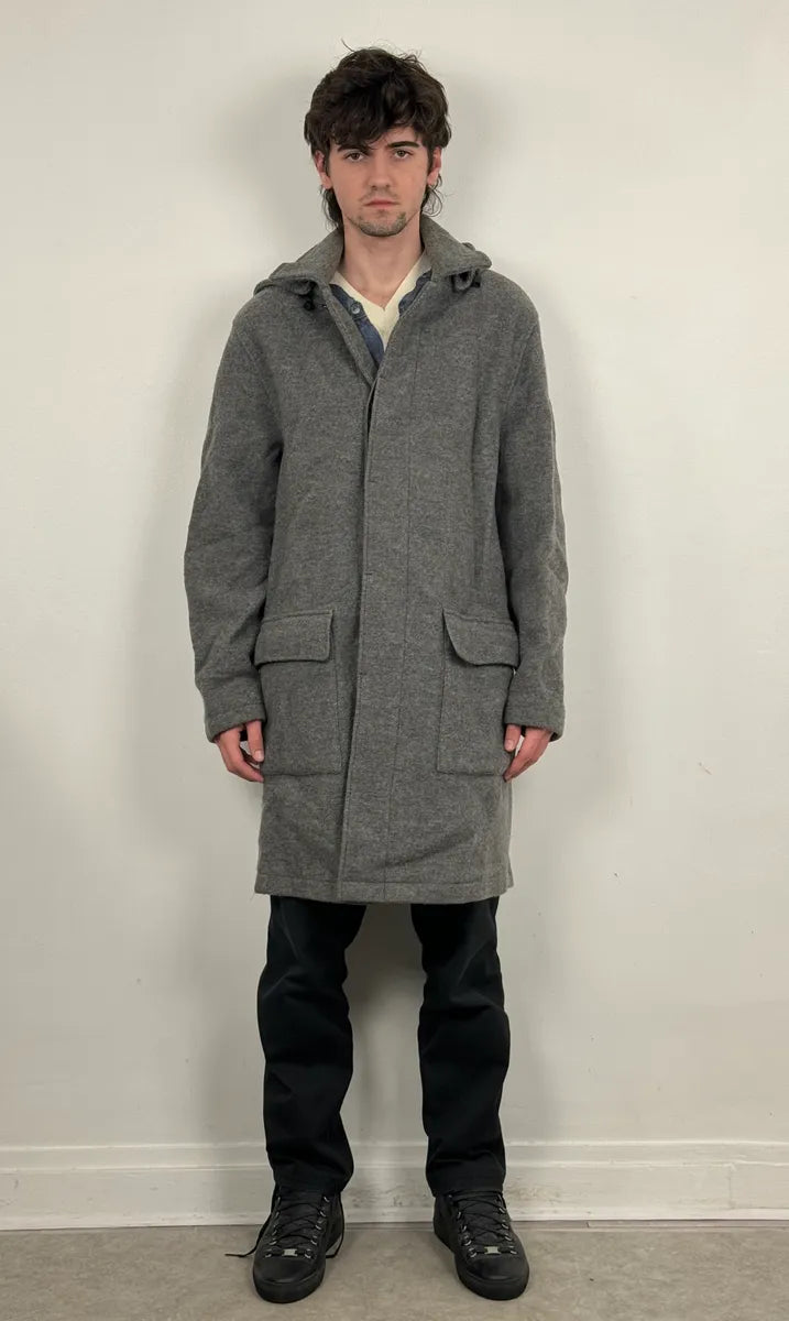 1980s Yves Saint Laurent Grey Long Wool Jacket LrNNMBo 1