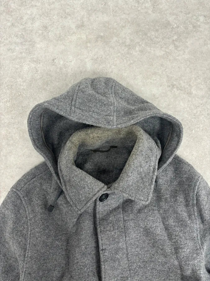 1980s Yves Saint Laurent Grey Long Wool Jacket LrNNMBo 3