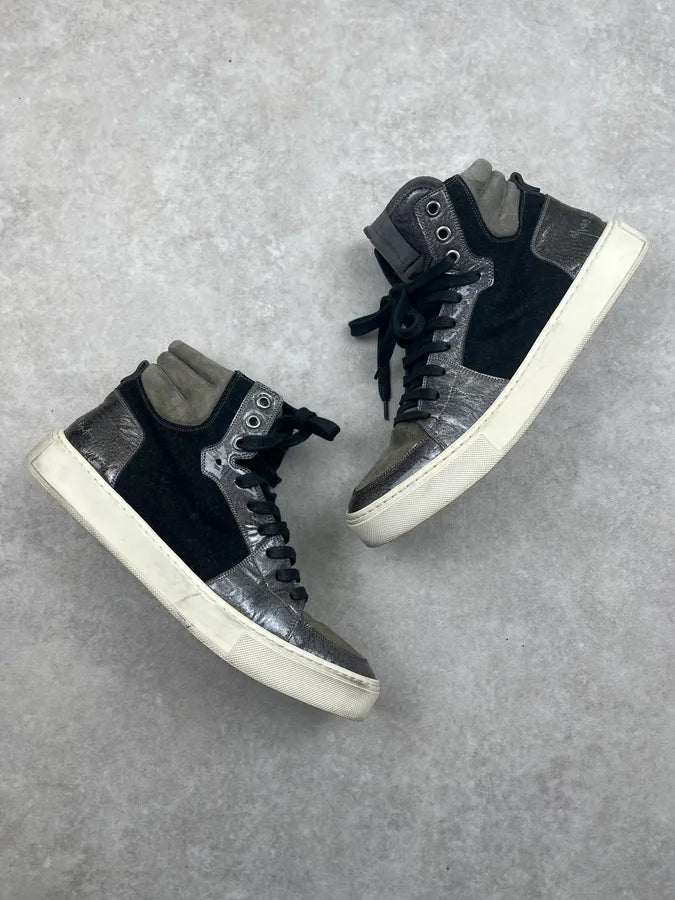 2000s Yves Saint Laurent Black & Khaki Leather High Sneakers ivCGMfx 4