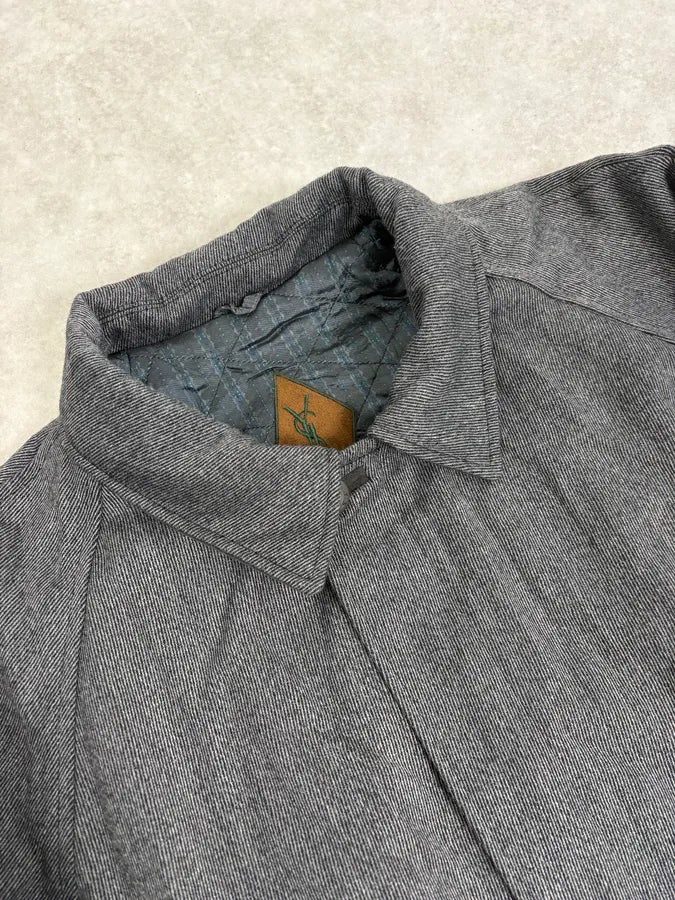 1990s Yves Saint Laurent Grey Wool Bomber Jacket REMgUGk 4