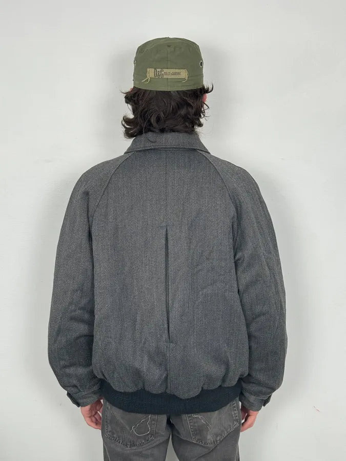 1990s Yves Saint Laurent Grey Wool Bomber Jacket REMgUGk 2