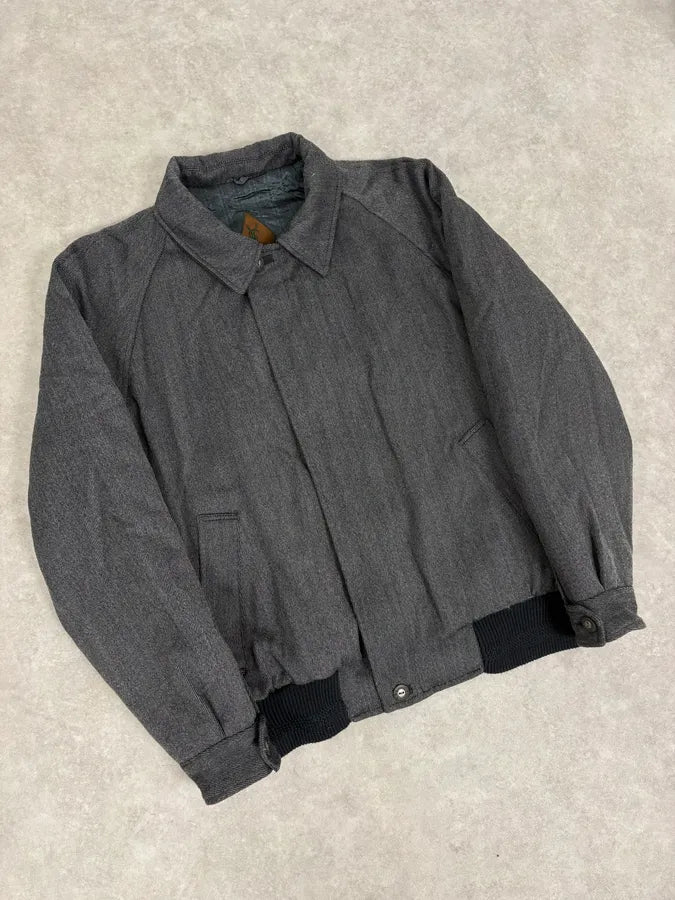 1990s Yves Saint Laurent Grey Wool Bomber Jacket REMgUGk 3