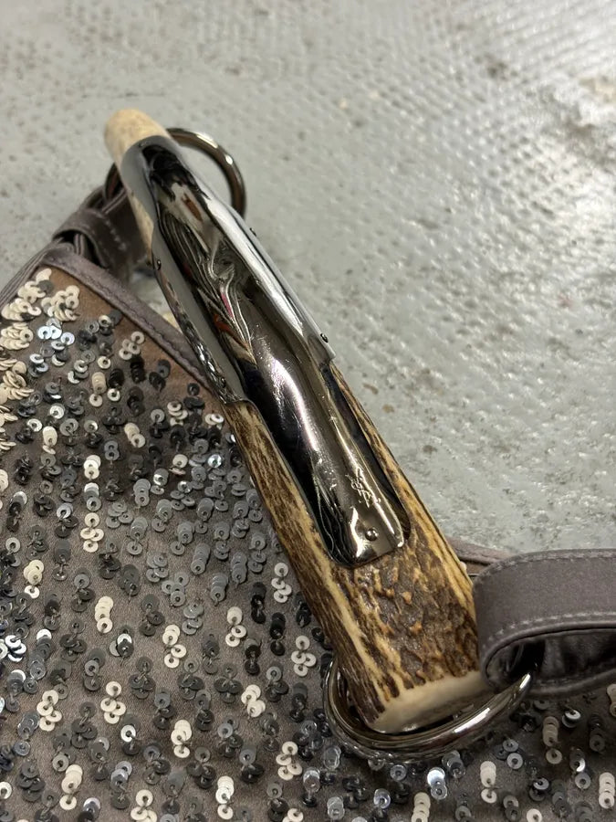 2000s Yves Saint Laurent Gunmetal Sequin Mombasa Handle Bag UgaqWYo 4