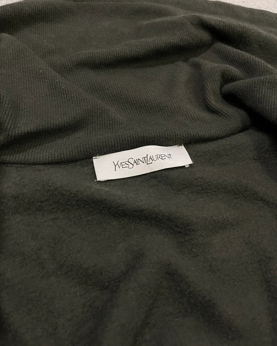 2000s Yves Saint Laurent Khaki High Collar Zip-up Sweater FPESJAo 10
