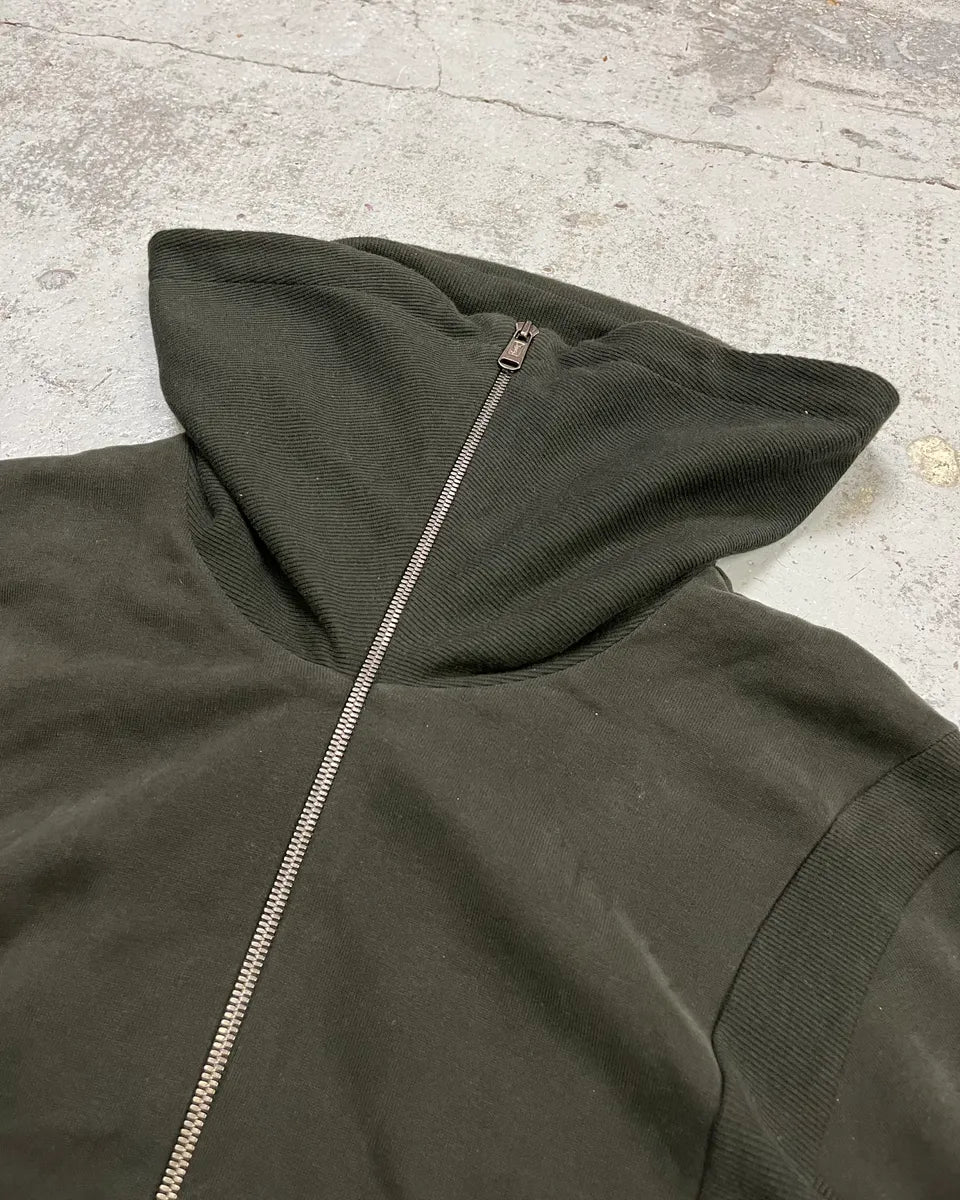 2000s Yves Saint Laurent Khaki High Collar Zip-up Sweater FPESJAo 5