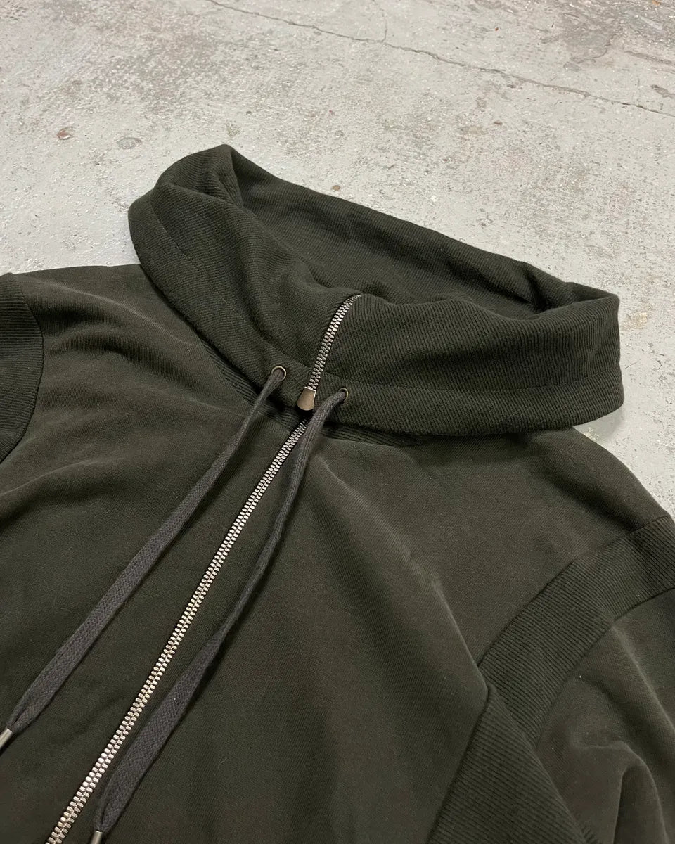 2000s Yves Saint Laurent Khaki High Collar Zip-up Sweater FPESJAo 6