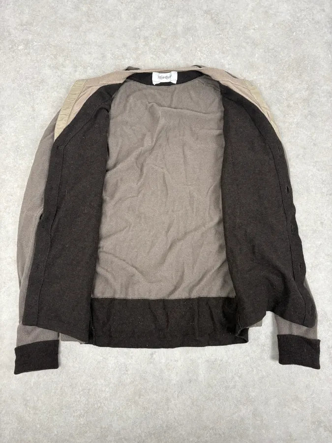 2000s Yves Saint Laurent Layered Beige & Brown Wool Cardigan JoKIPyi 6