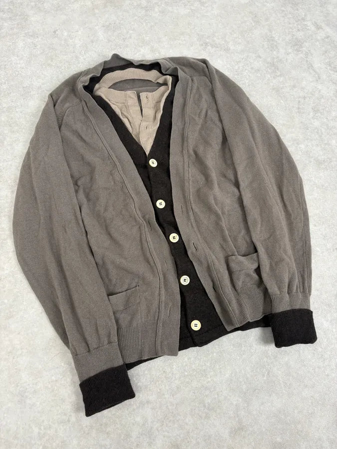 2000s Yves Saint Laurent Layered Beige & Brown Wool Cardigan JoKIPyi 3