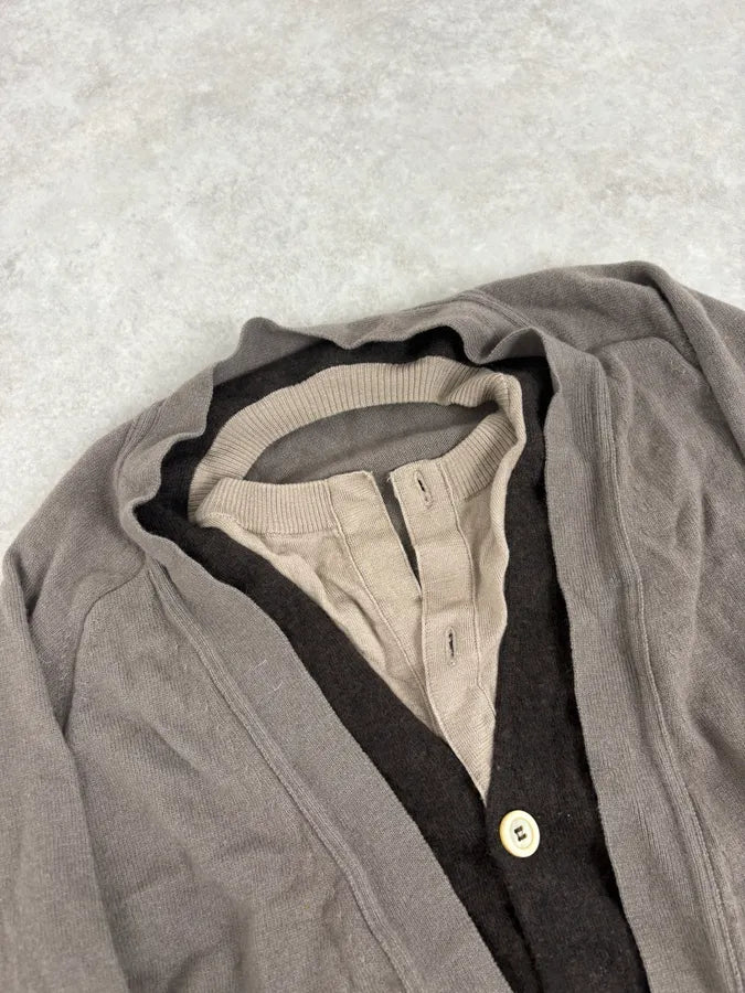 2000s Yves Saint Laurent Layered Beige & Brown Wool Cardigan JoKIPyi 4