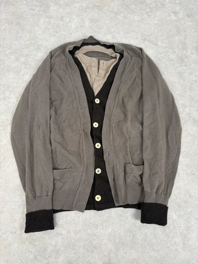 2000s Yves Saint Laurent Layered Beige & Brown Wool Cardigan JoKIPyi 0