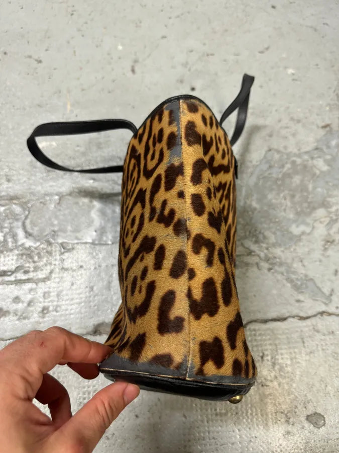 2000s Yves Saint Laurent Leopard Fur Leather Bag hQGwLFJ 3