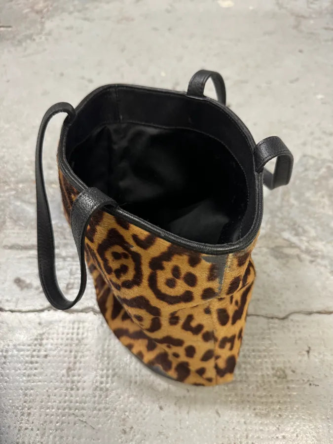 2000s Yves Saint Laurent Leopard Fur Leather Bag hQGwLFJ 5