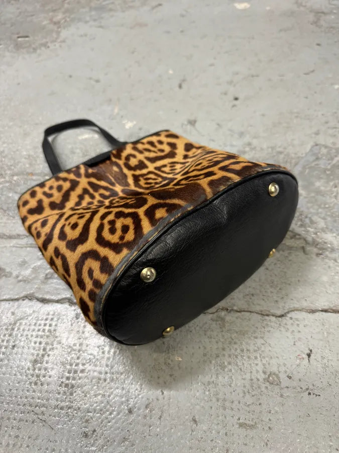 2000s Yves Saint Laurent Leopard Fur Leather Bag hQGwLFJ 6