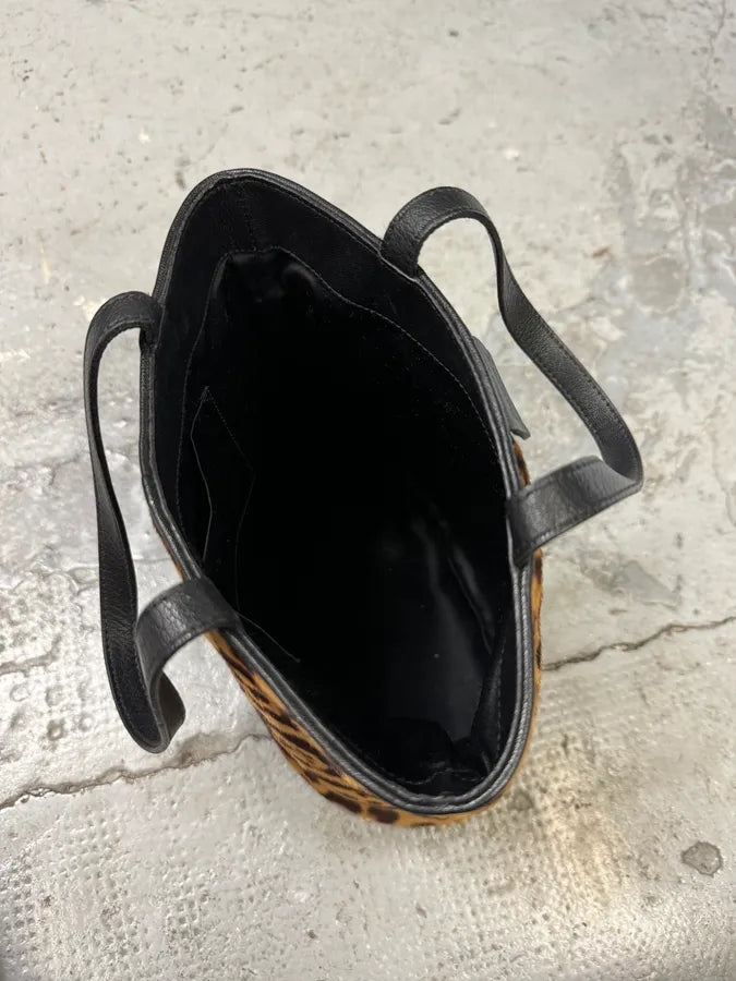 2000s Yves Saint Laurent Leopard Fur Leather Bag hQGwLFJ 7