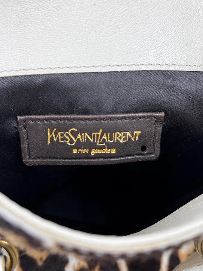 2000s Yves Saint Laurent Leopard Pony Hair Leather Handle Bag wWRlRqR 7