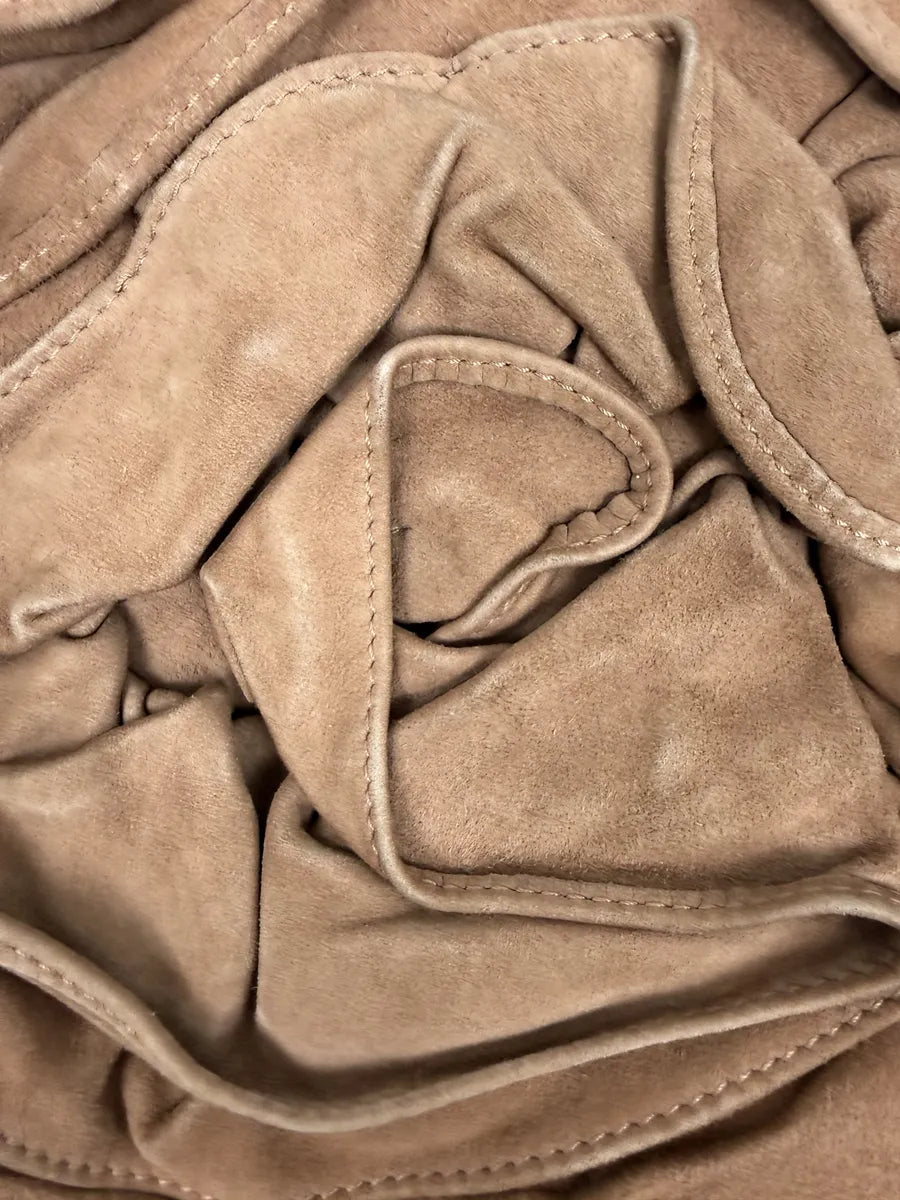 2000s Yves Saint Laurent Mauve Purple Flower Suede Leather Bag QAdQDOb 10