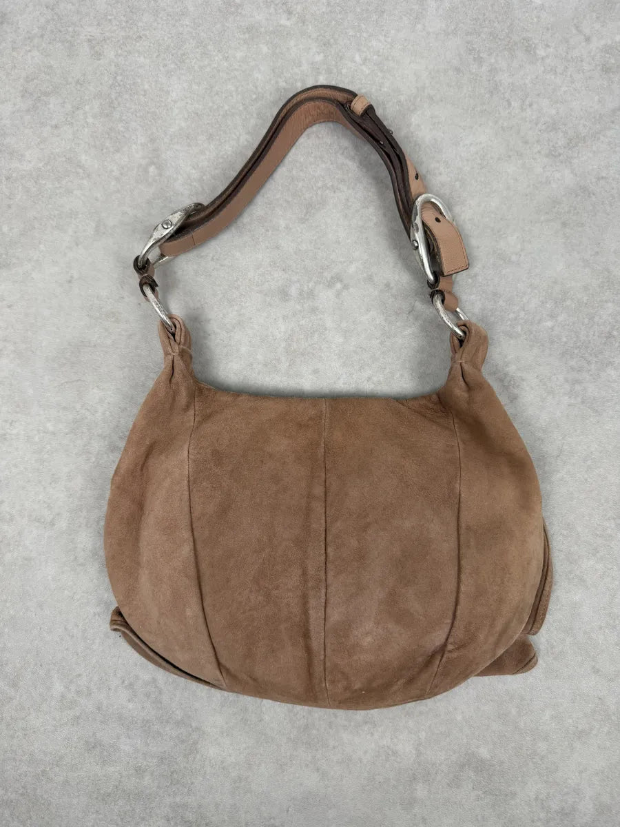 2000s Yves Saint Laurent Mauve Purple Flower Suede Leather Bag QAdQDOb 2