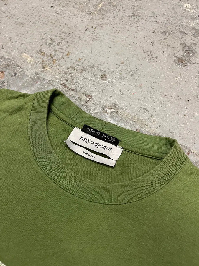 2000s Yves Saint Laurent Mister A Green T-Shirt jhohHyl 3