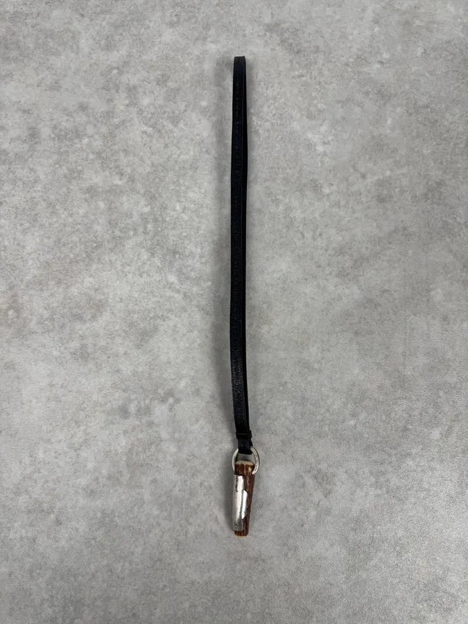 2000s Yves Saint Laurent Mombasa Black Leather Horn Pendant Necklace by Tom Ford hLTAYwv 2