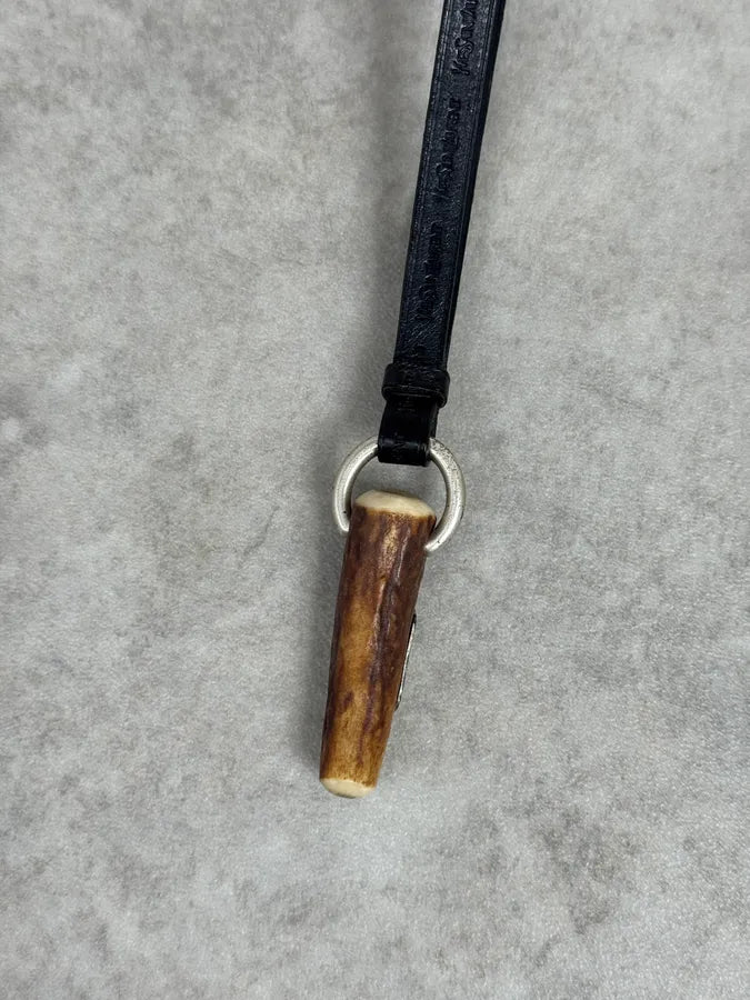 2000s Yves Saint Laurent Mombasa Black Leather Horn Pendant Necklace by Tom Ford hLTAYwv 5