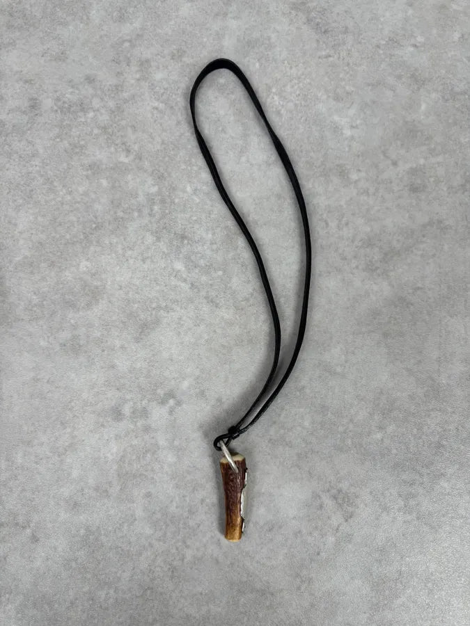 2000s Yves Saint Laurent Mombasa Black Leather Horn Pendant Necklace by Tom Ford hLTAYwv 6