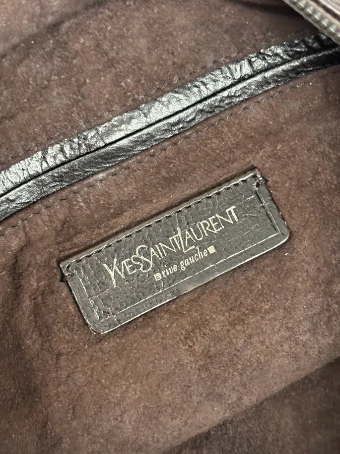 2000s Yves Saint Laurent Mombasa Organic Horn Brown Leather Crossbody Bag bMUmHkh 11