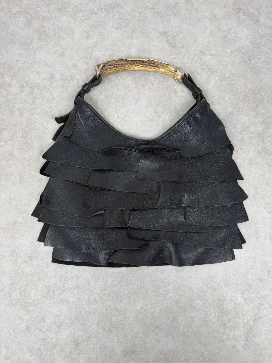 2000s Yves Saint Laurent Mombasa Saint Tropez Black Leather Handle Bag bsSnZoC 0