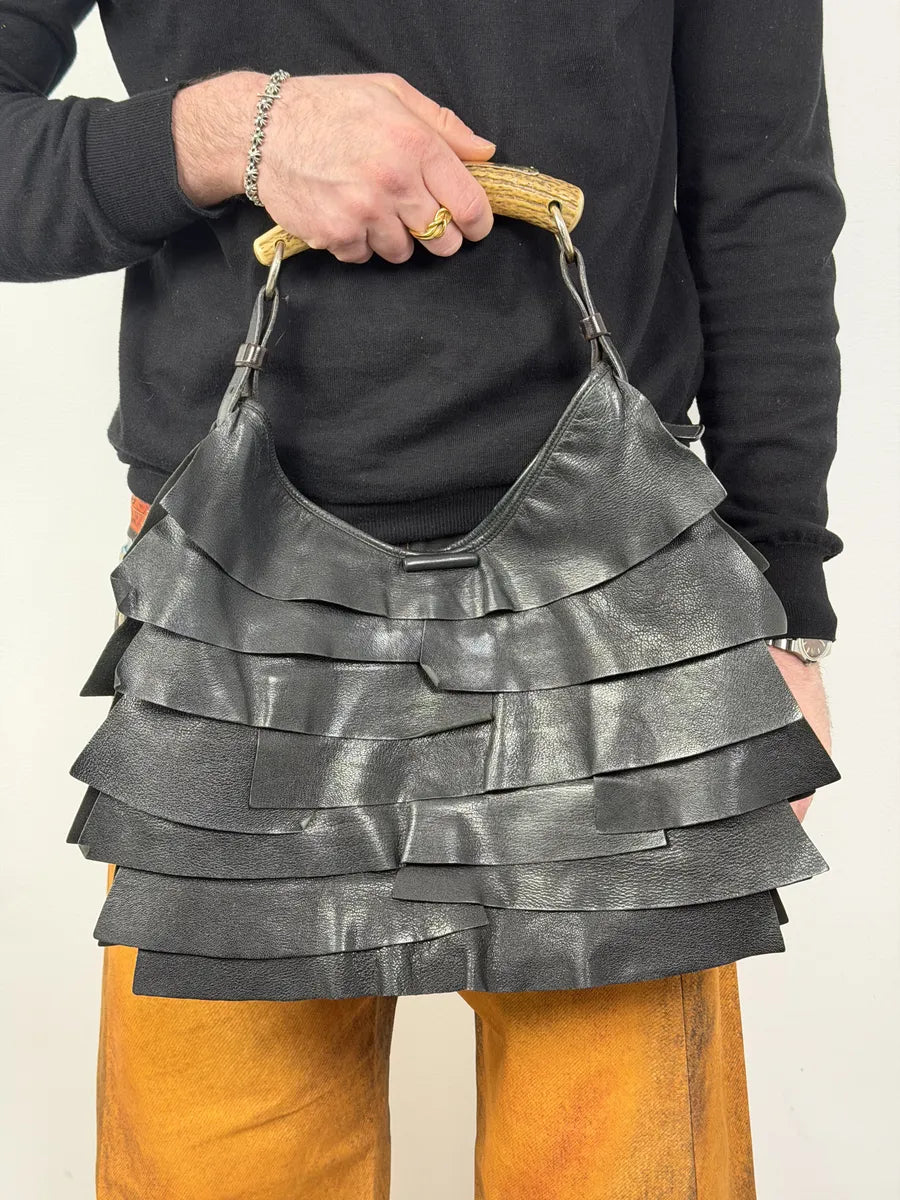 2000s Yves Saint Laurent Mombasa Saint Tropez Black Leather Handle Bag bsSnZoC 1